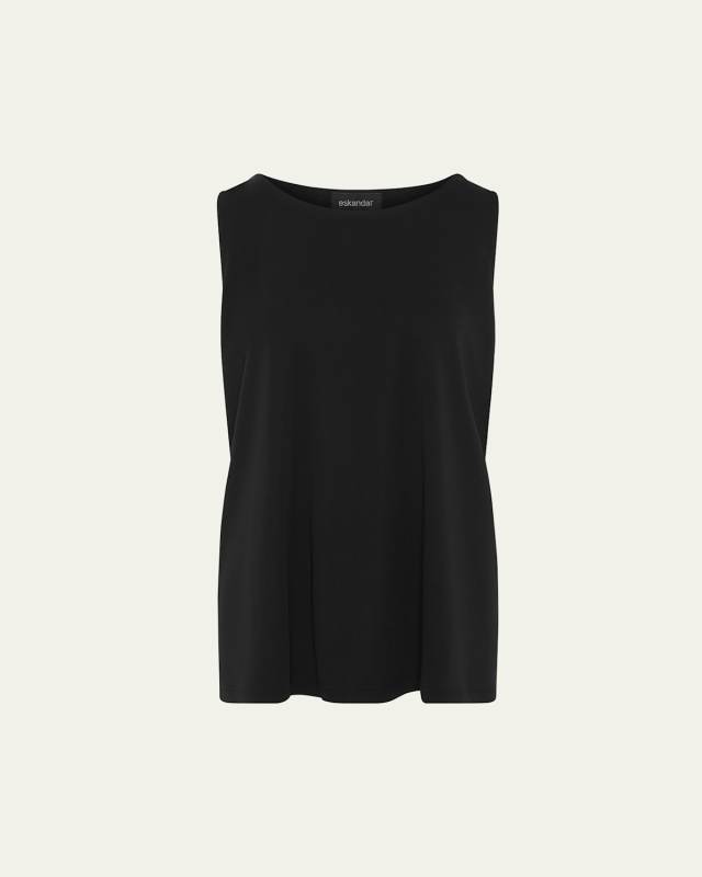 A-Line Round-Neck Long Shell Top